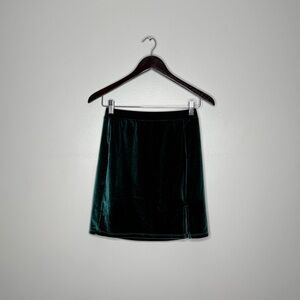 Rachel Mini Skirt in Rich Green Velvet